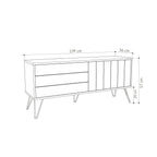Decortieliving - Picadilly Modern TV Stand Multimedia Centre With Storage Cabinet 139cm