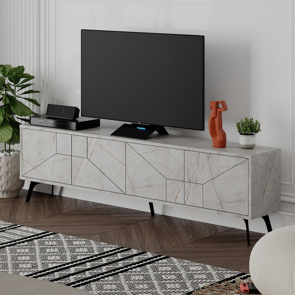 Decortieliving - Dune Modern TV Stand With Storage Cabinet 180cm
