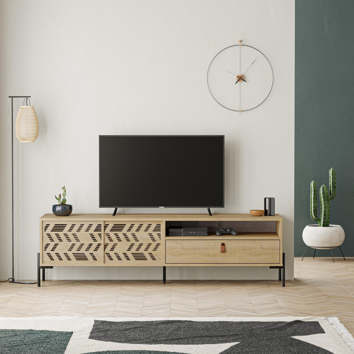 Decortieliving - Dionysos Modern TV Stand Multimedia Stand TV Unit With Storage Cabinet 170cm