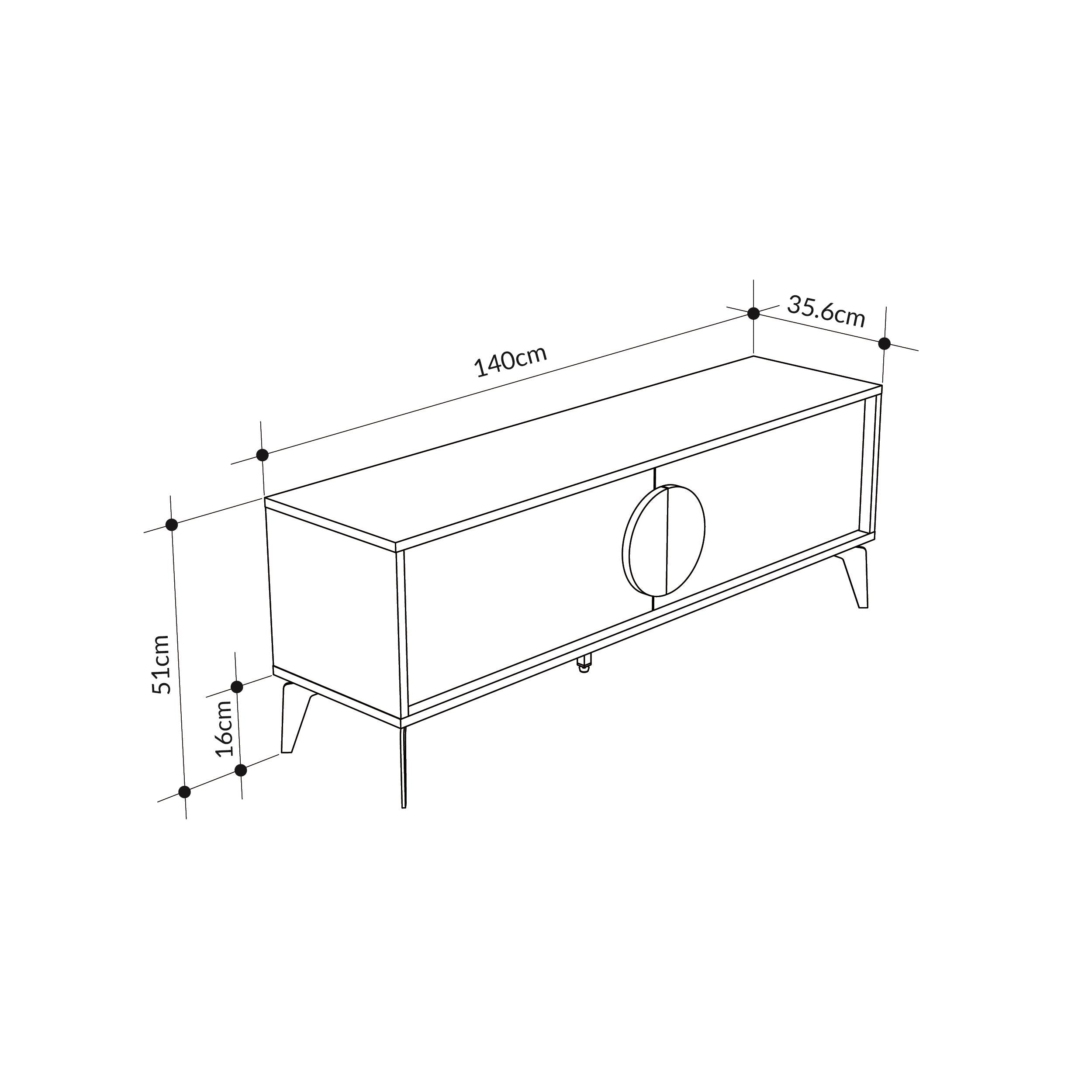 Meuble TV moderne Gora 140 cm