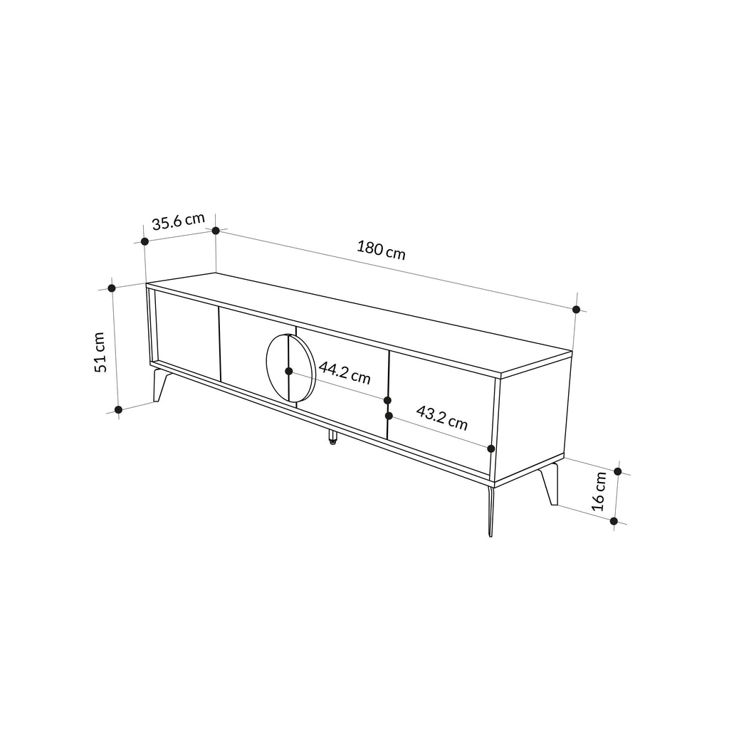 Meuble TV Moderne Gora, 180 cm