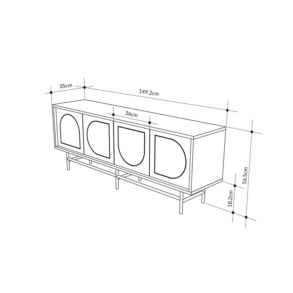 Meuble TV Joji Chêne & Effet Mousse 149 cm