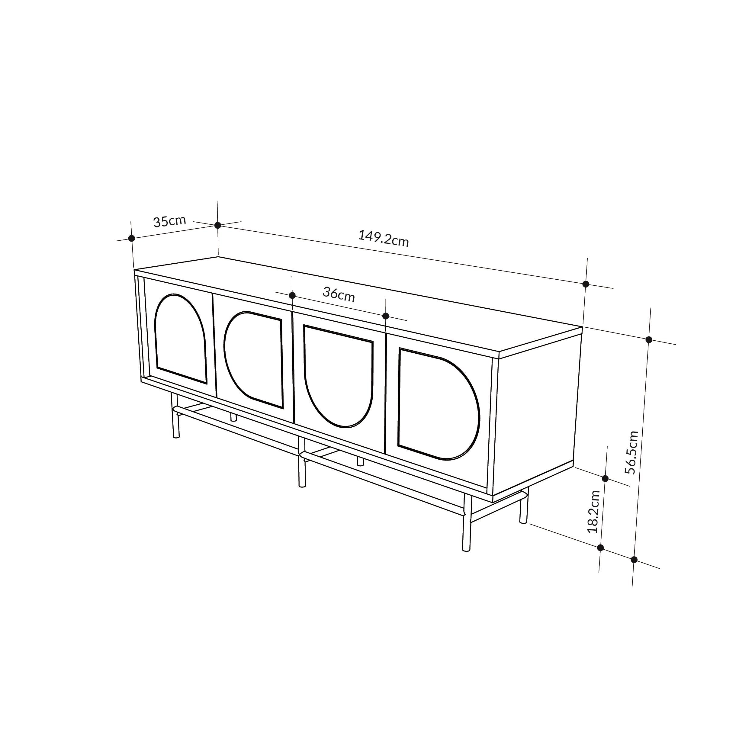 Meuble TV Joji Chêne & Effet Mousse 149 cm
