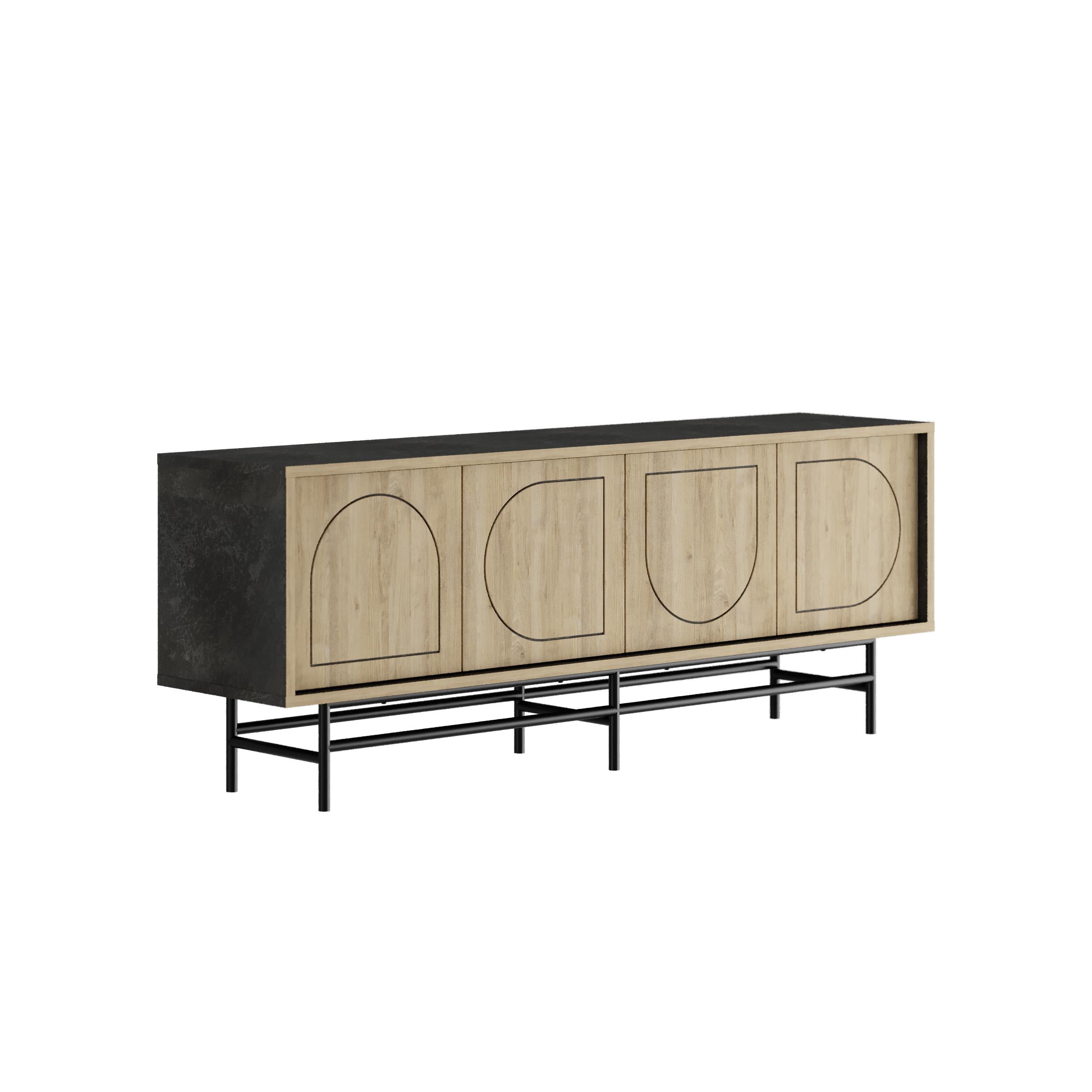 Meuble TV Joji Chêne & Effet Mousse 149 cm
