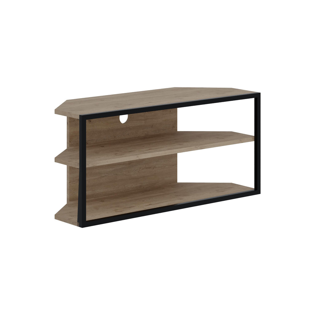 Decortieliving - Echo Corner TV Stand – Compact Corner Unit for TVs with Storage Shelves for Living Rooms or Flats