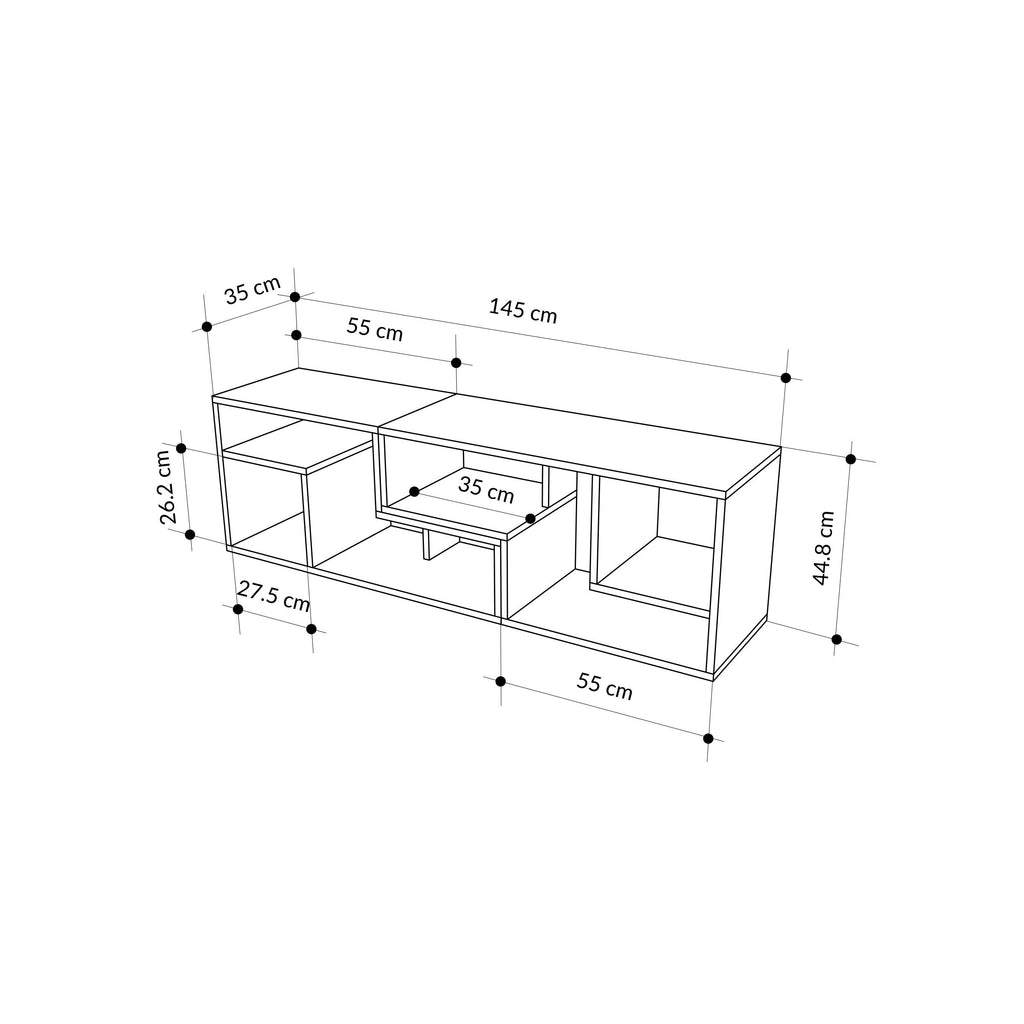 Meuble TV d'angle Glis – Meuble TV moderne avec étagères réglables