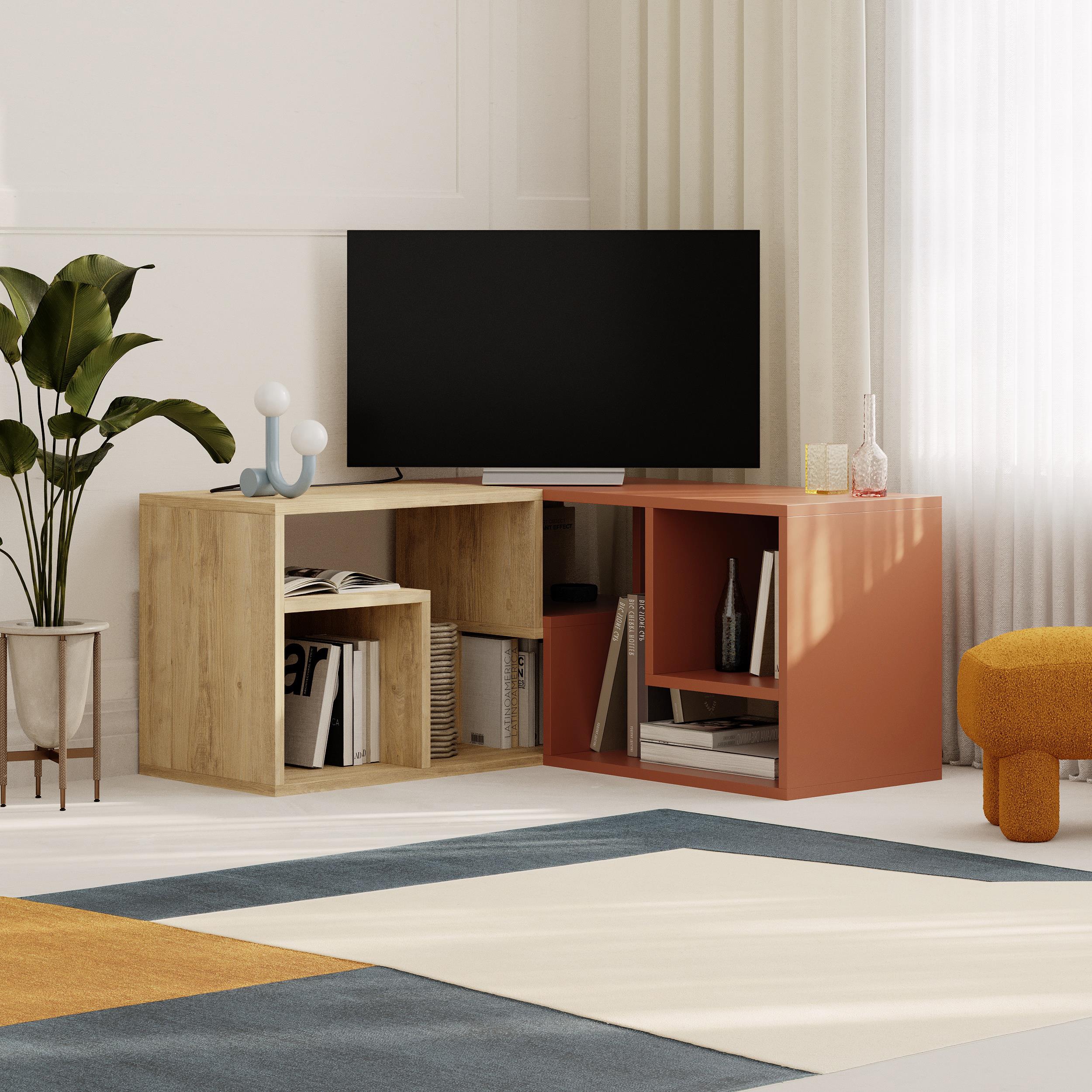 Meuble TV d'angle Glis – Meuble TV moderne avec étagères réglables