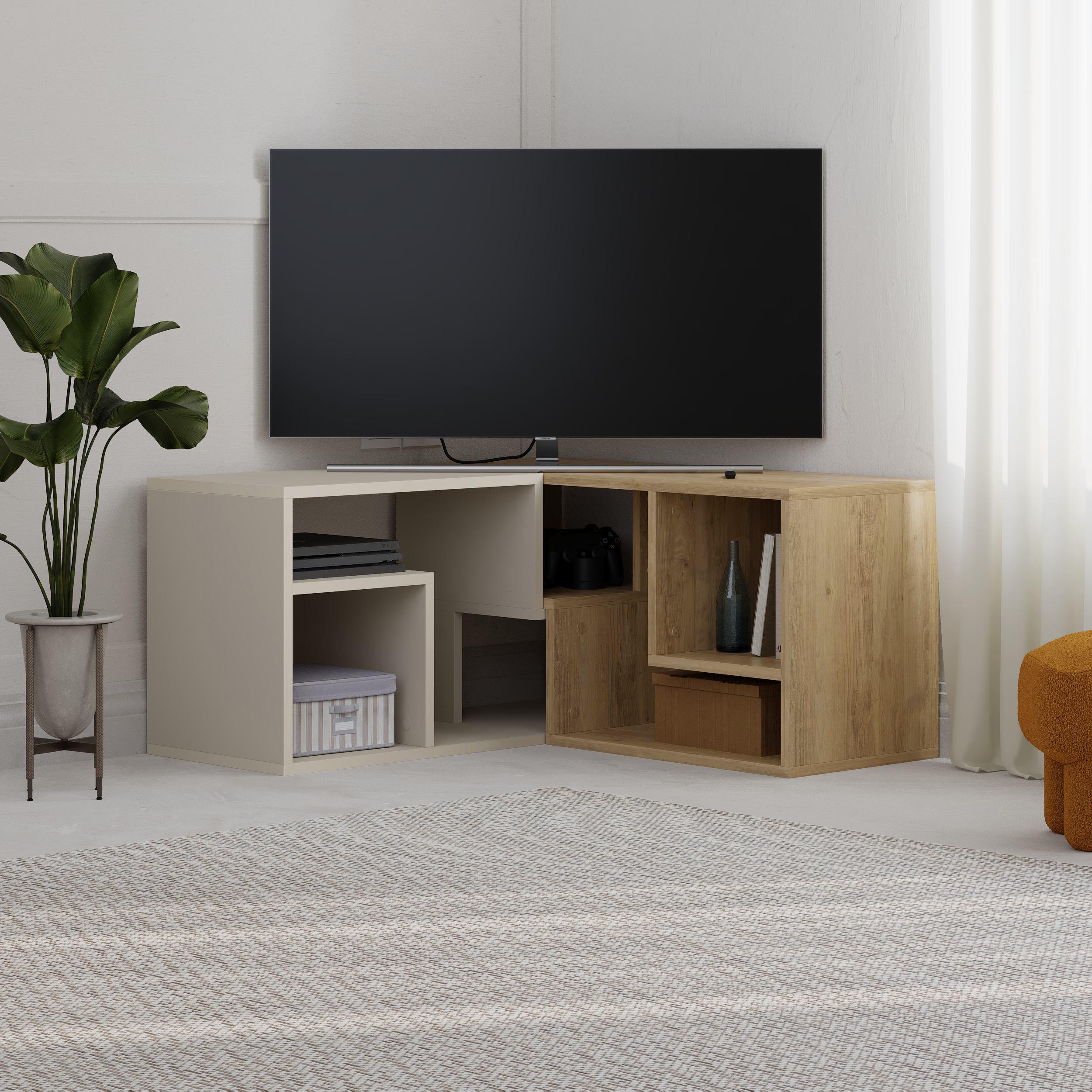 Meuble TV d'angle Glis – Meuble TV moderne avec étagères réglables