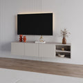 Meuble TV Conrad – 180 cm – 3 portes à fermeture amortie, centre de divertissement mural