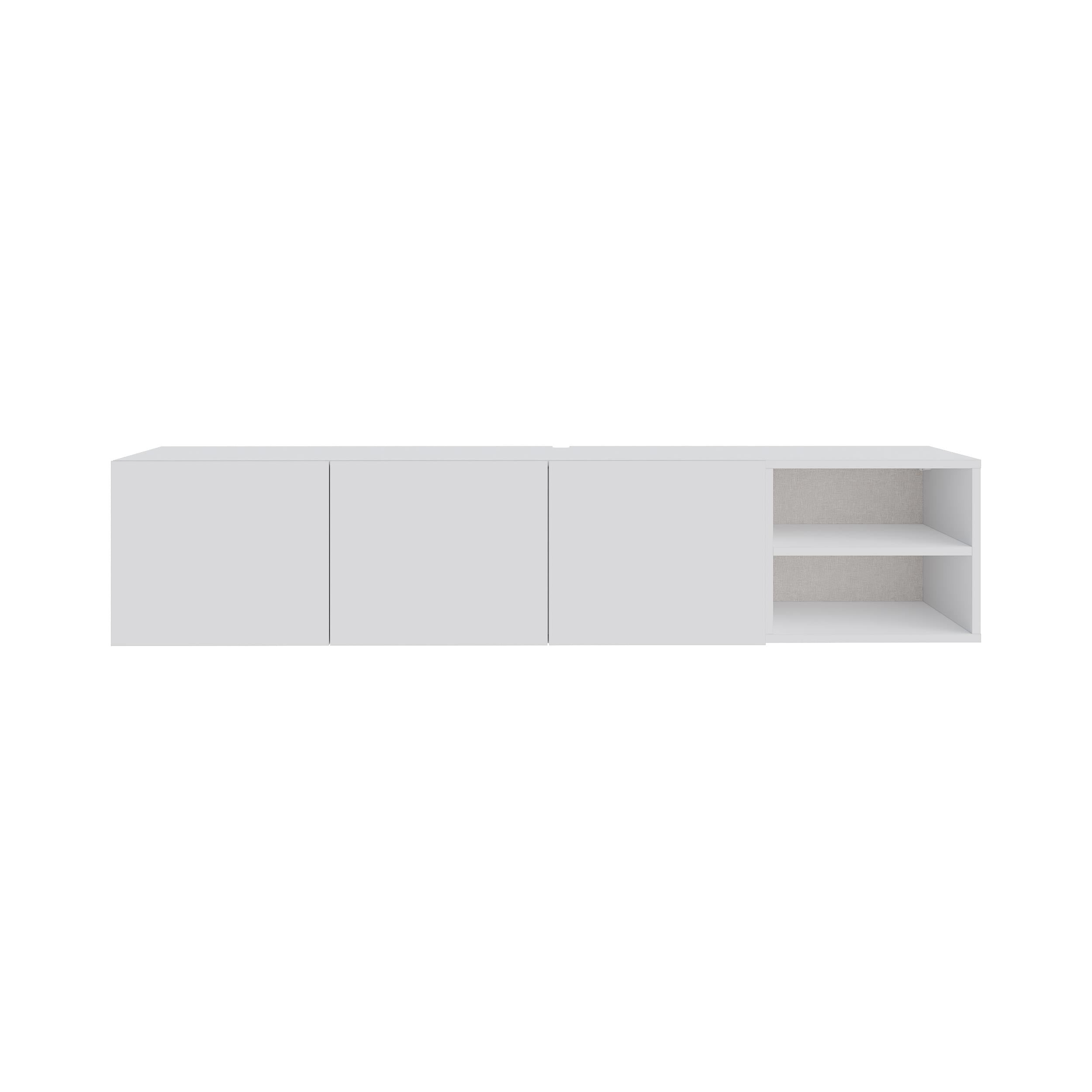 Meuble TV Conrad – 180 cm – 3 portes à fermeture amortie, centre de divertissement mural