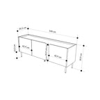 Decortieliving - Norm TV Unit 3 Doors Natural Oak-Sandstone 140 cm
