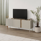 Decortieliving - Norm TV Unit 3 Doors Natural Oak-Sandstone 140 cm