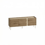 Decortieliving - Norm TV Unit 3 Doors Natural Oak-Sandstone 140 cm