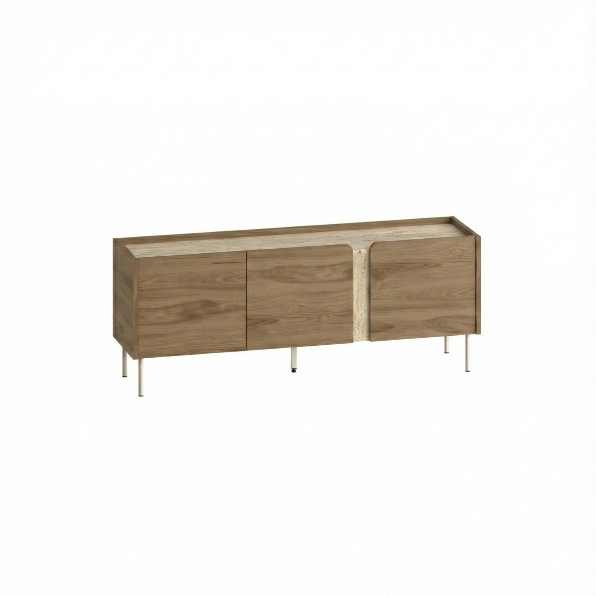 Decortieliving - Norm TV Unit 3 Doors Natural Oak-Sandstone 140 cm