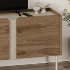 Decortieliving - Norm TV Unit 3 Doors Natural Oak-Sandstone 140 cm