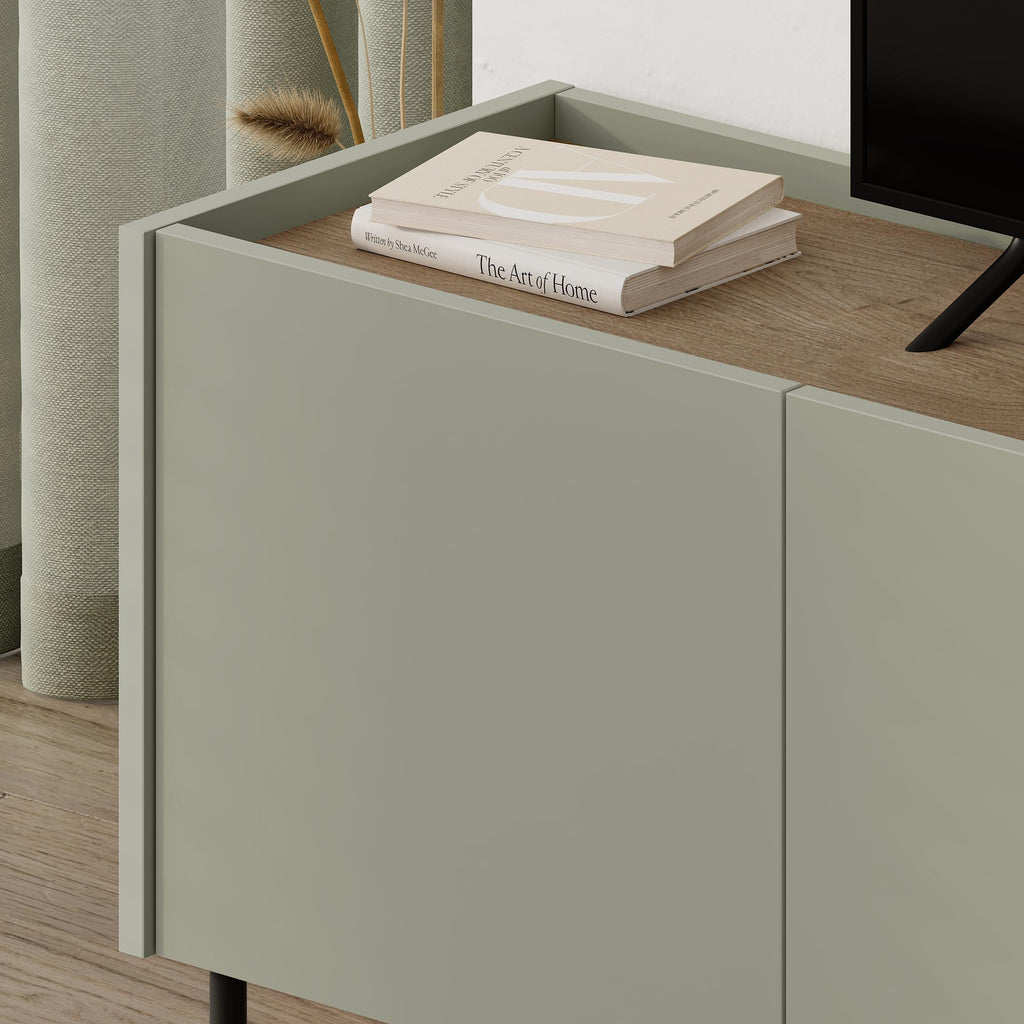 Decortieliving - Norm TV Unit 3 Doors Natural Oak-Sandstone 140 cm