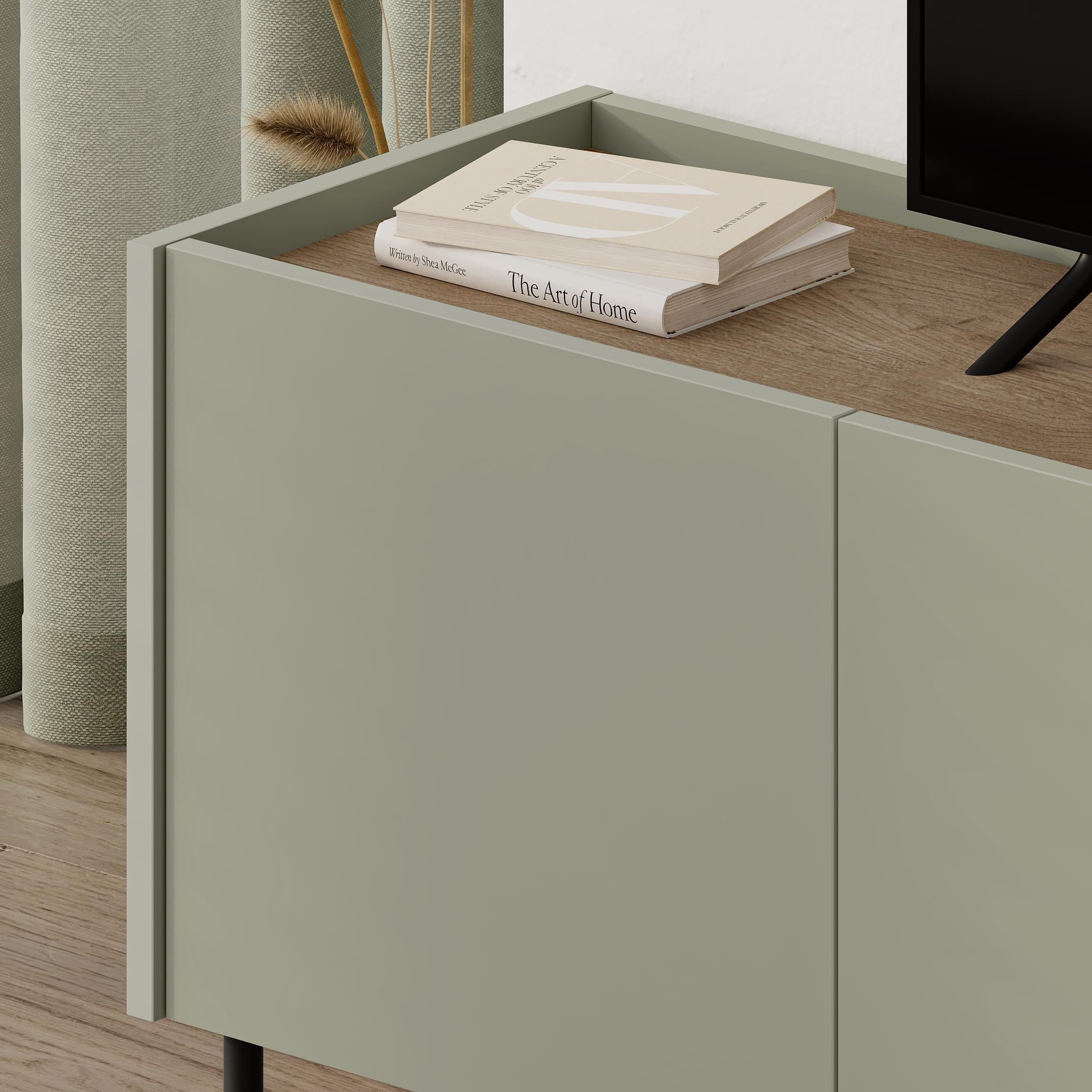 Decortieliving - Norm TV Unit 3 Doors Natural Oak-Sandstone 140 cm