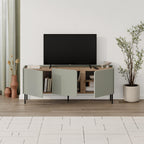Decortieliving - Norm TV Unit 3 Doors Natural Oak-Sandstone 140 cm