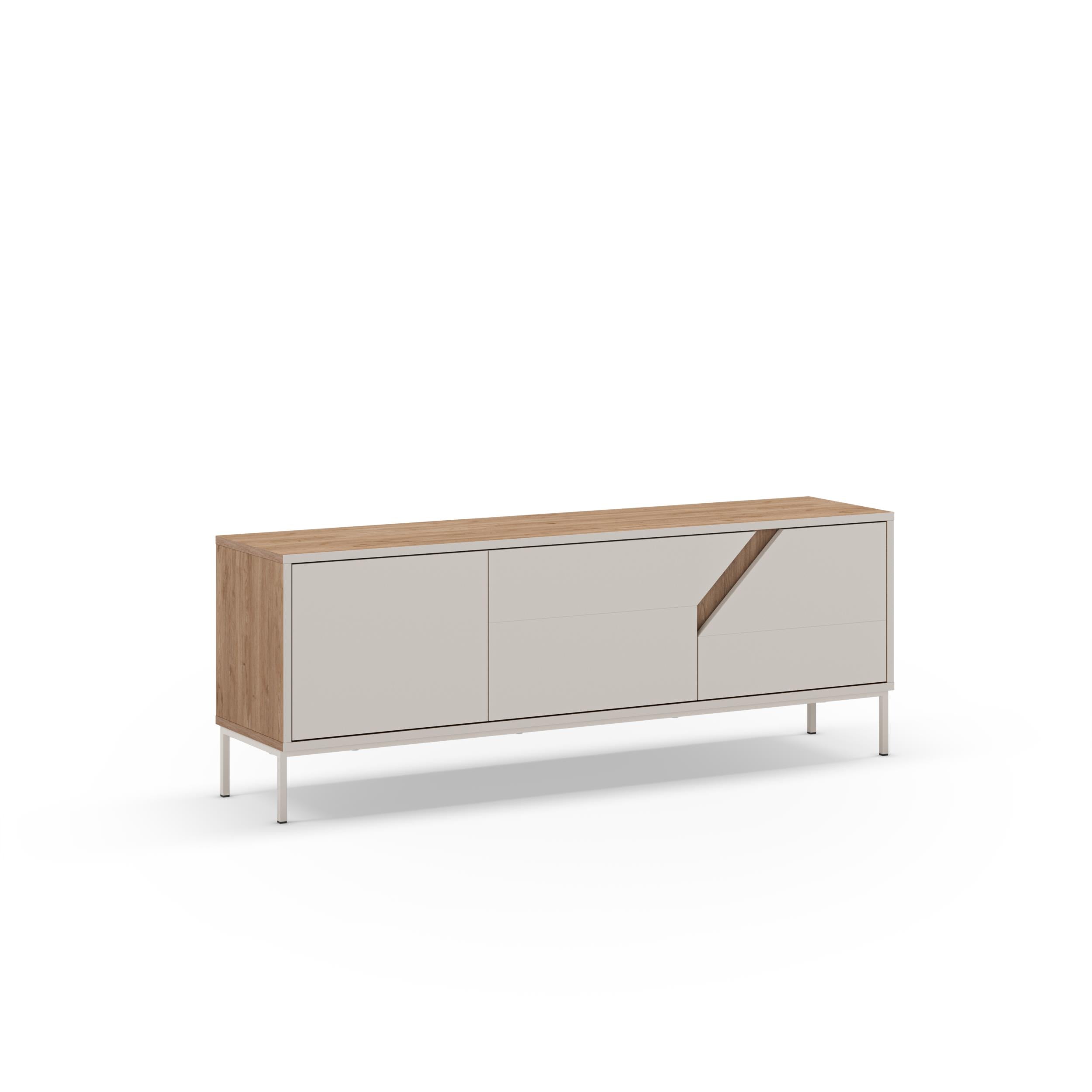 Meuble TV moderne Vesco avec 3 portes de rangement 150cm