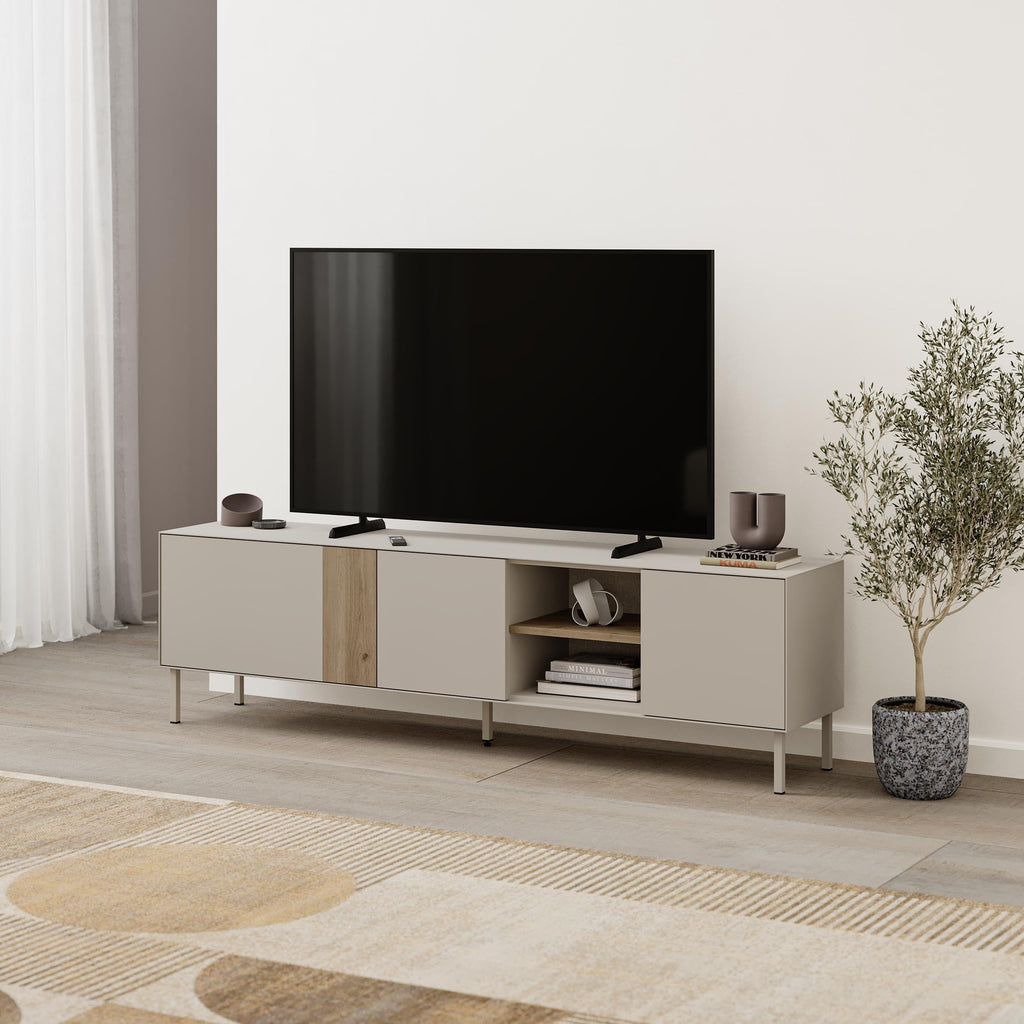 Decortieliving - Vena Tv Unit 3 Doors-Open Shelves 180 cm