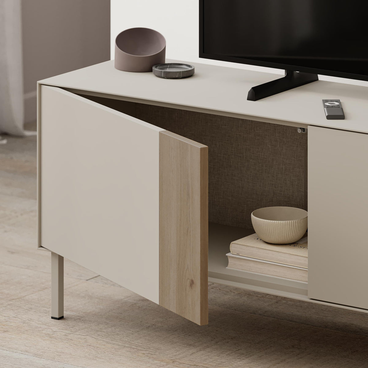 Decortieliving - Vena Tv Unit 3 Doors-Open Shelves 180 cm