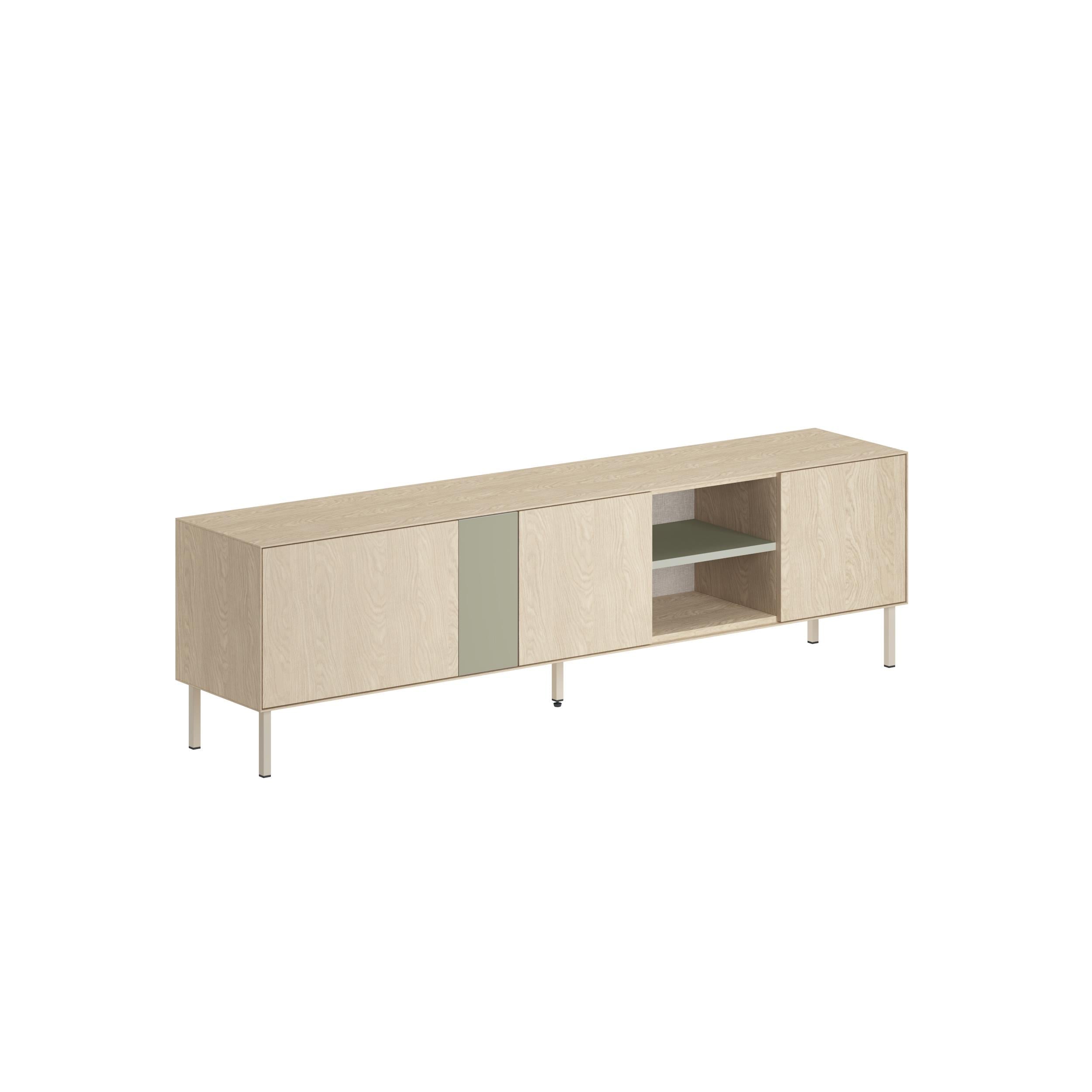 Decortieliving - Vena Tv Unit 3 Doors-Open Shelves 180 cm