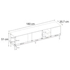 Decortieliving - Vena Tv Unit 3 Doors-Open Shelves 180 cm