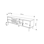 Decortieliving - Inca Modern TV Stand with Laser-Cut Door Sonoma Oak 164 cm