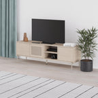 Decortieliving - Inca Modern TV Stand with Laser-Cut Door Sonoma Oak 164 cm