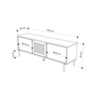 Decortieliving - Inca Modern TV Stand with Laser-Cut Door Sonoma Oak 140 cm
