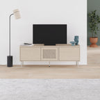 Decortieliving - Inca Modern TV Stand with Laser-Cut Door Sonoma Oak 140 cm