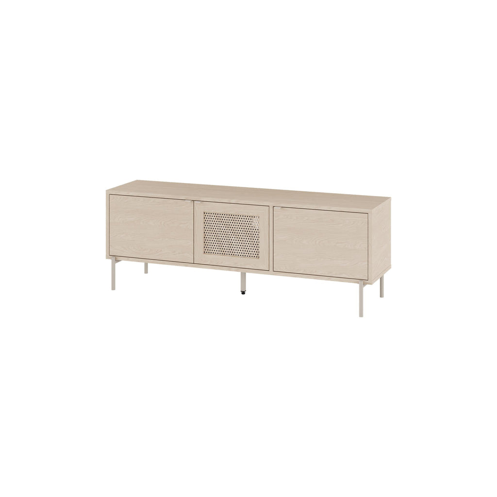 Decortieliving - Inca Modern TV Stand with Laser-Cut Door Sonoma Oak 140 cm