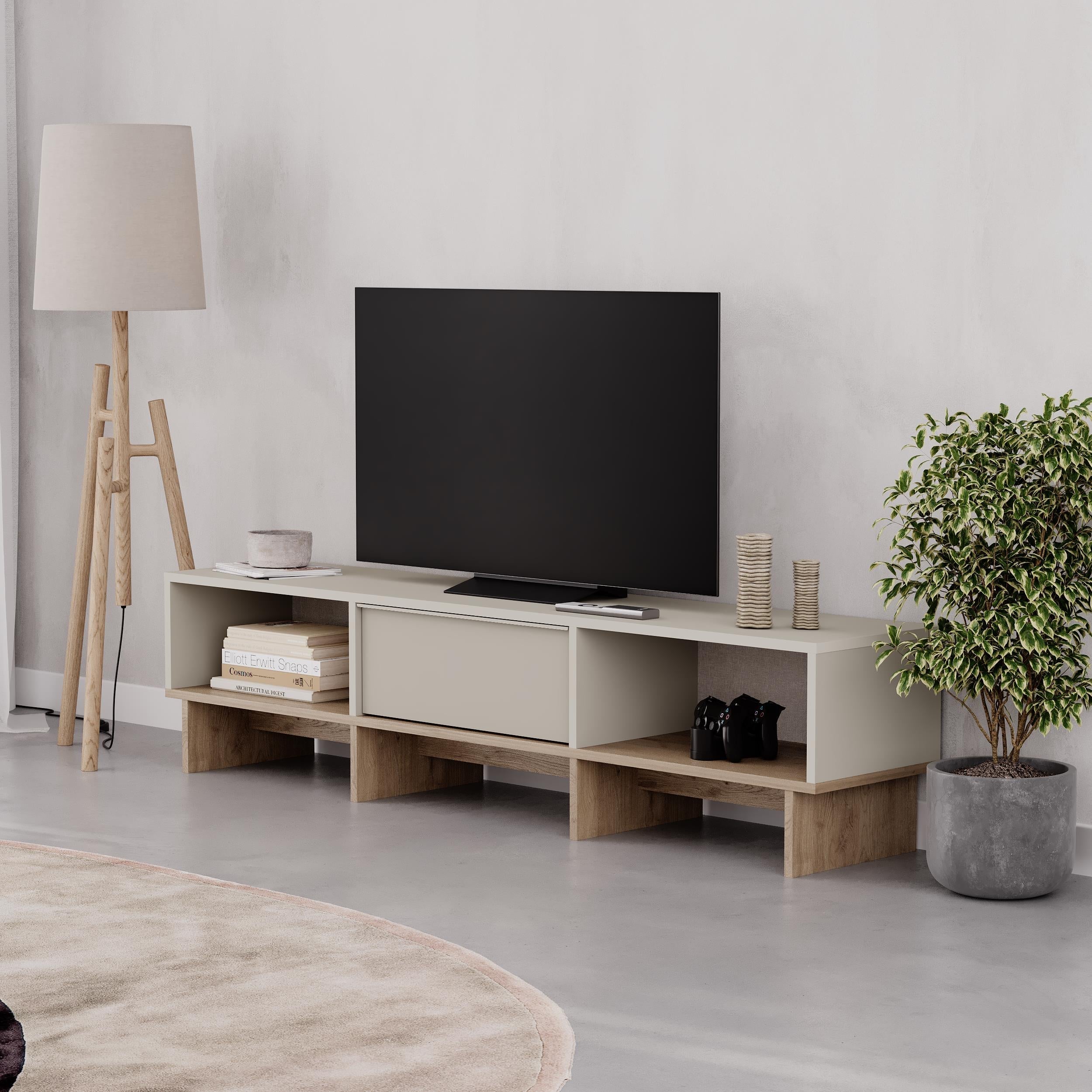 Meuble TV moderne Yuki avec rangement 170 cm