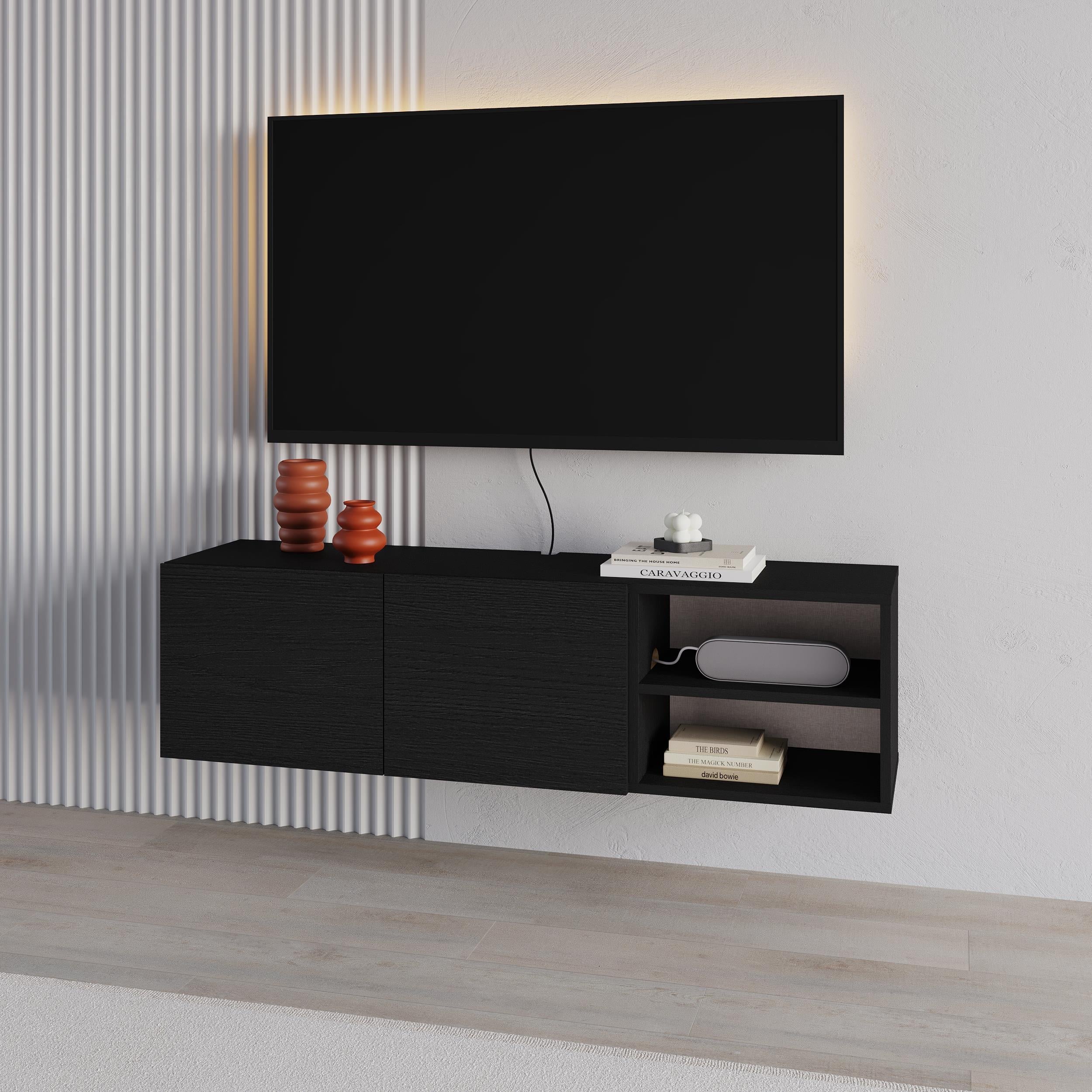 Meuble TV Conrad – Pour téléviseurs jusqu'à 50 pouces – Centre de divertissement mural