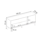 Decortieliving - Jaden TV Unit 2 Drawers 1 Door Sandstone 150 x 35 x 61 cm