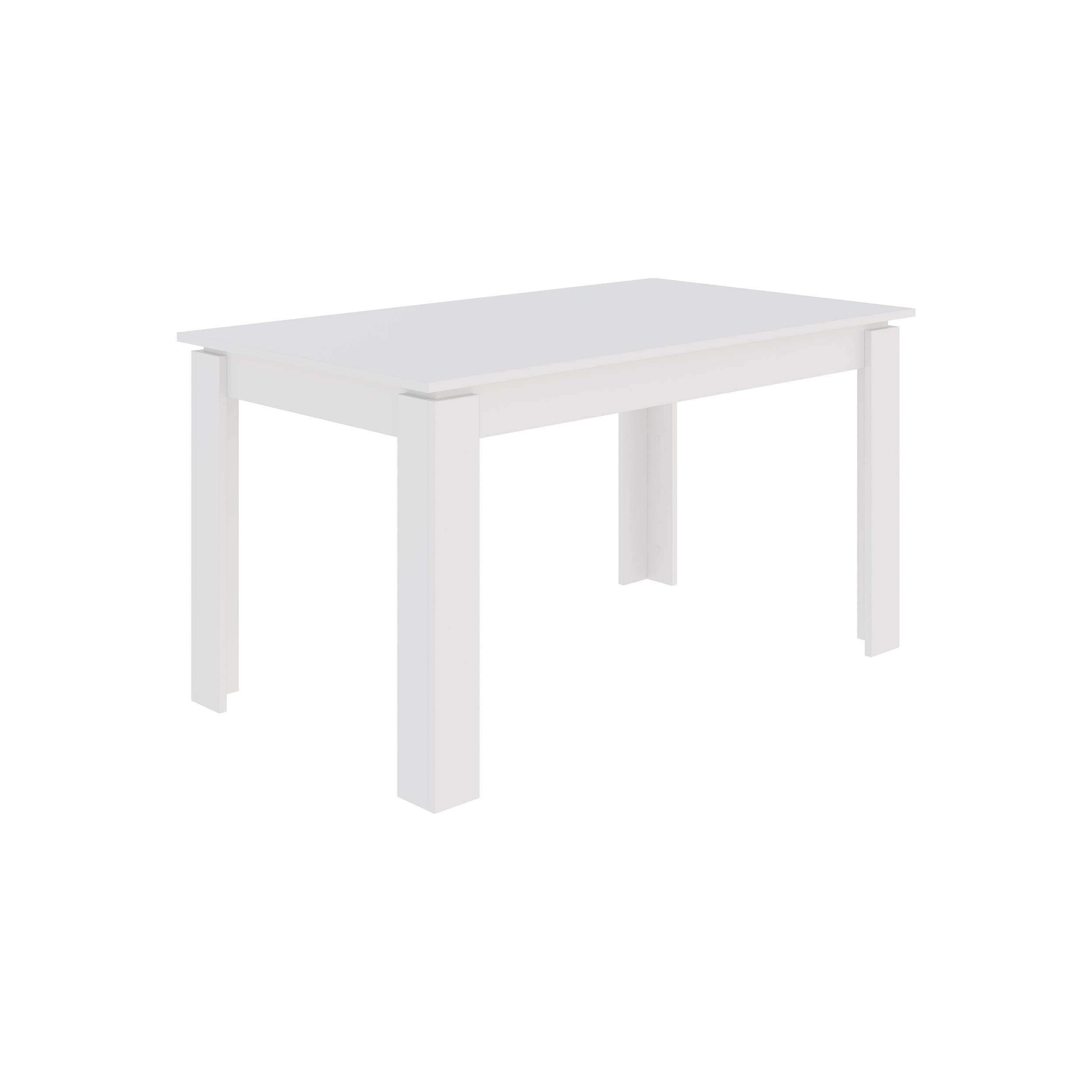 Table à manger moderne extensible Tolmen – Blanc - 140/190 cm