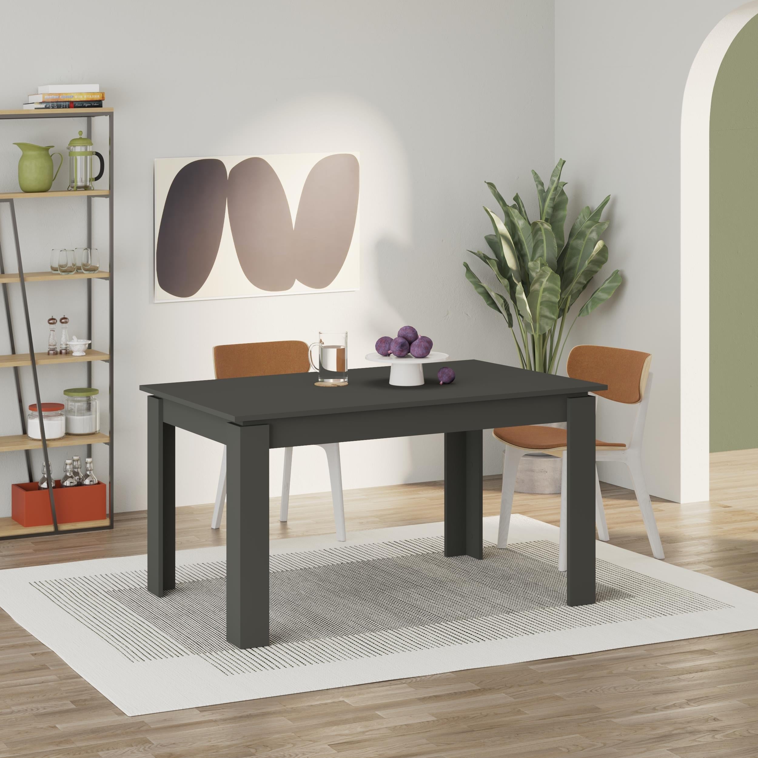 Table à manger extensible Tolmen – Anthracite - 120/170 cm Table à manger moderne