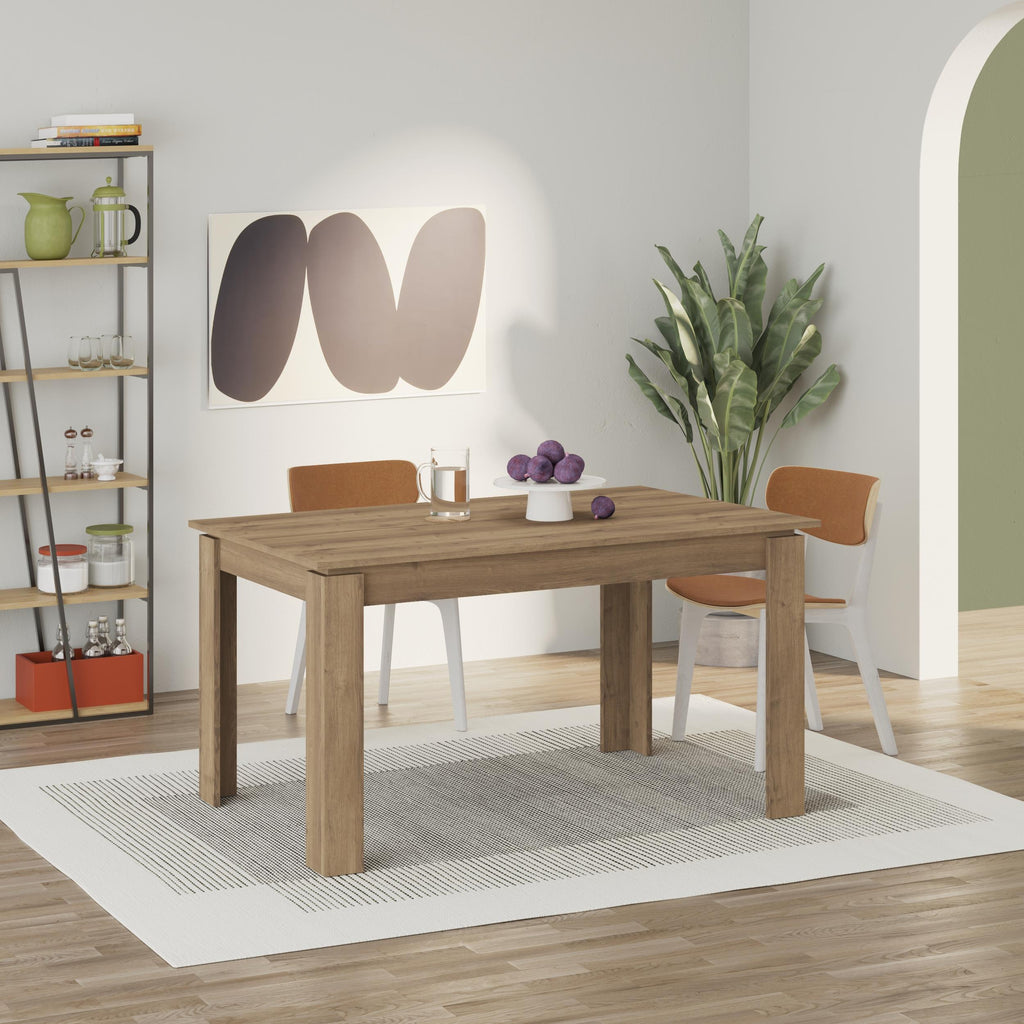 Table à manger moderne extensible Tolmen – Chêne foncé (Hitit) - 140/190 cm