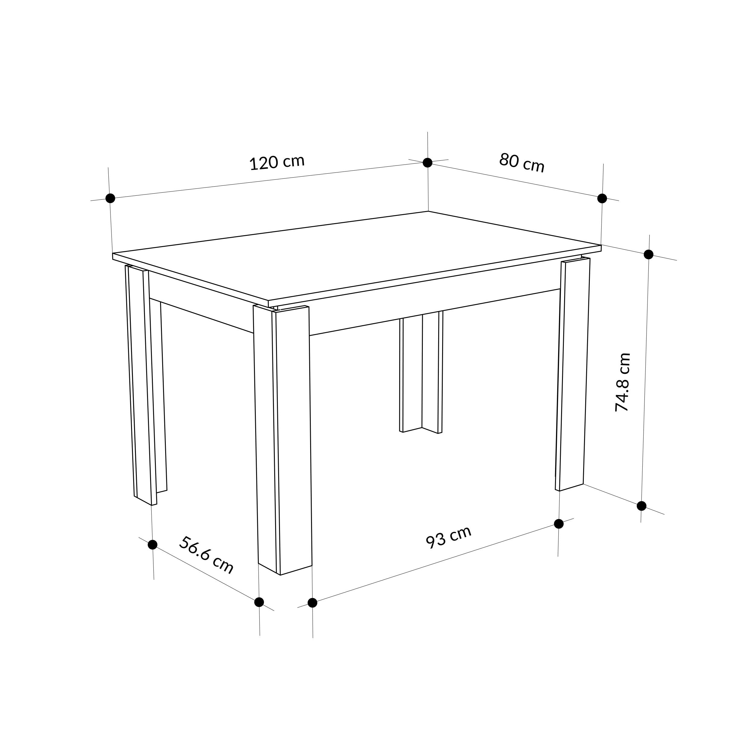 Table à manger extensible Tolmen – Chêne foncé - 120/170 cm Table à manger moderne