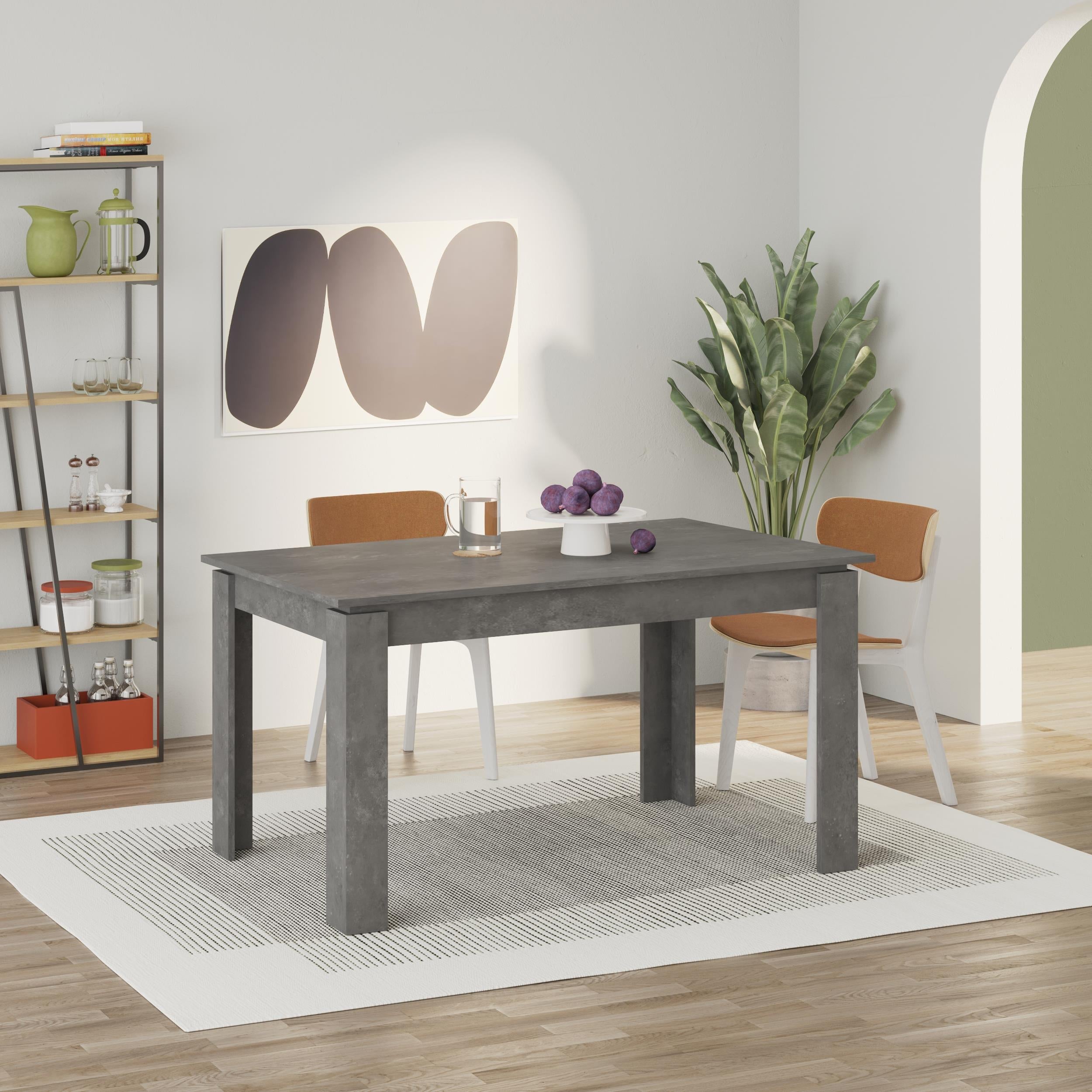 Table à manger extensible moderne Tolmen – Gris rétro - 140/190 cm