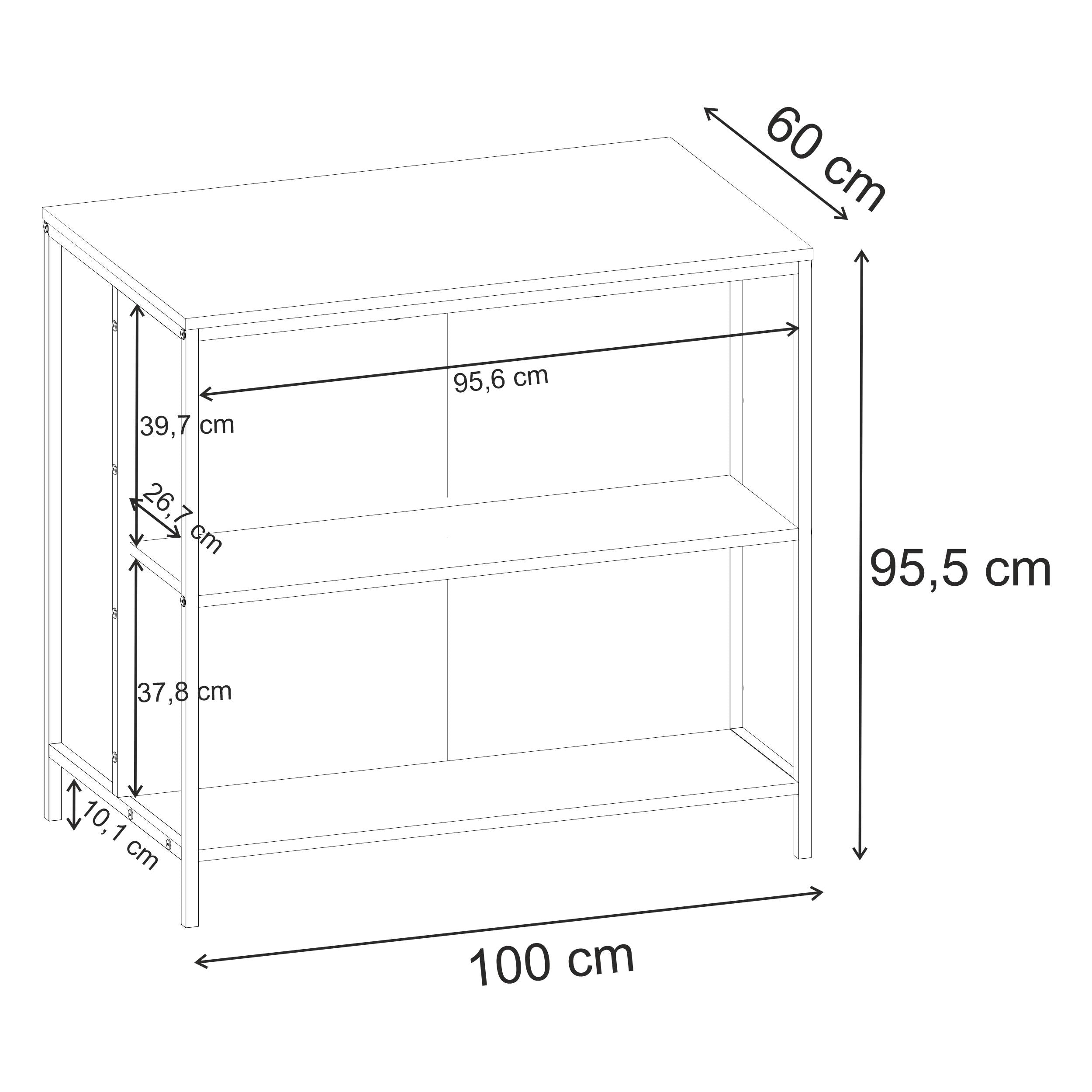 Table de bar Detroit – 100 cm avec étagères