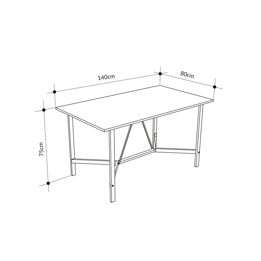 Table à manger Dalma 140 cm – Chêne Saphir
