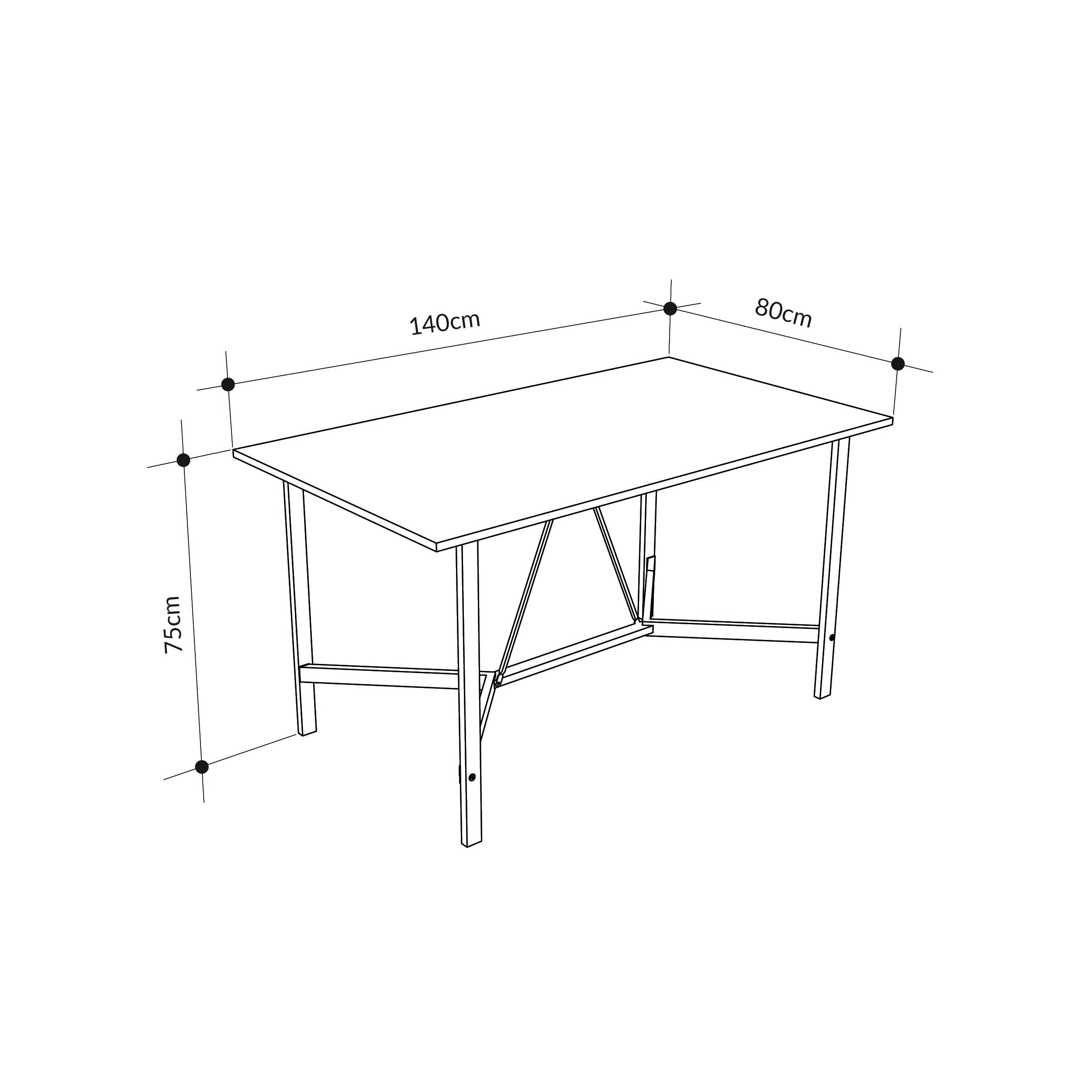 Table à manger Dalma 140 cm – Chêne Saphir