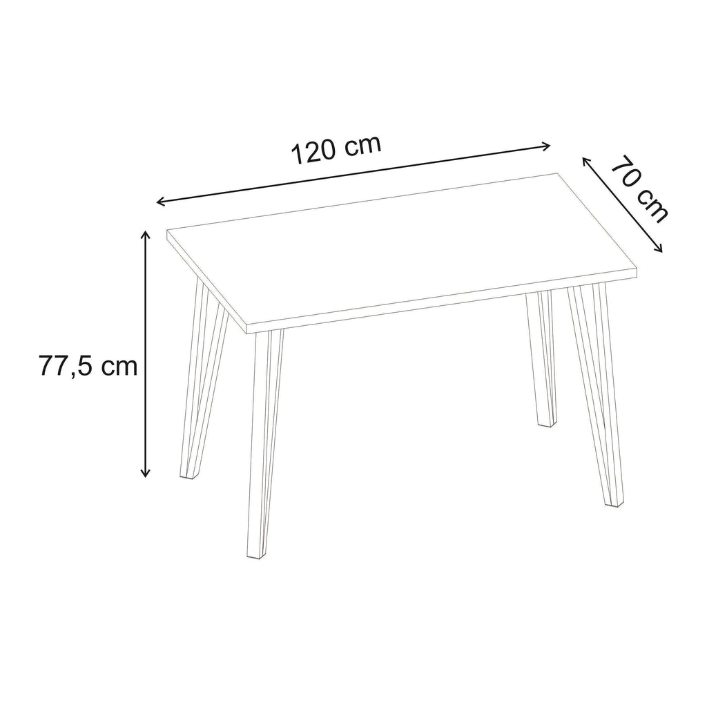 Table à manger moderne Xana 4 places 120cm