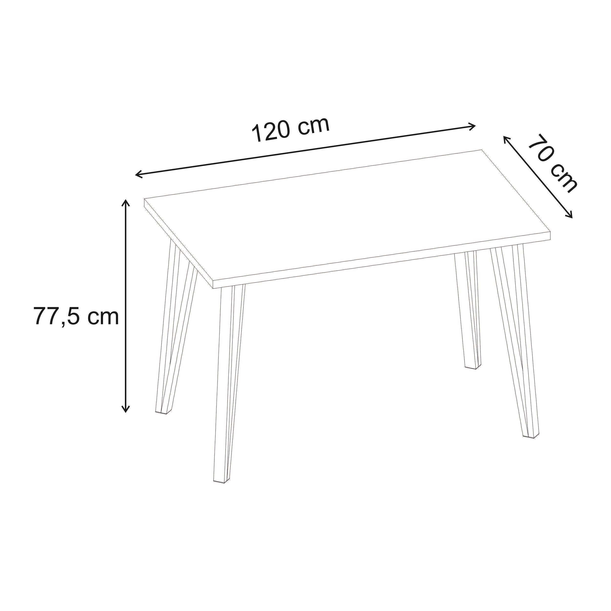 Table à manger moderne Xana 4 places 120cm