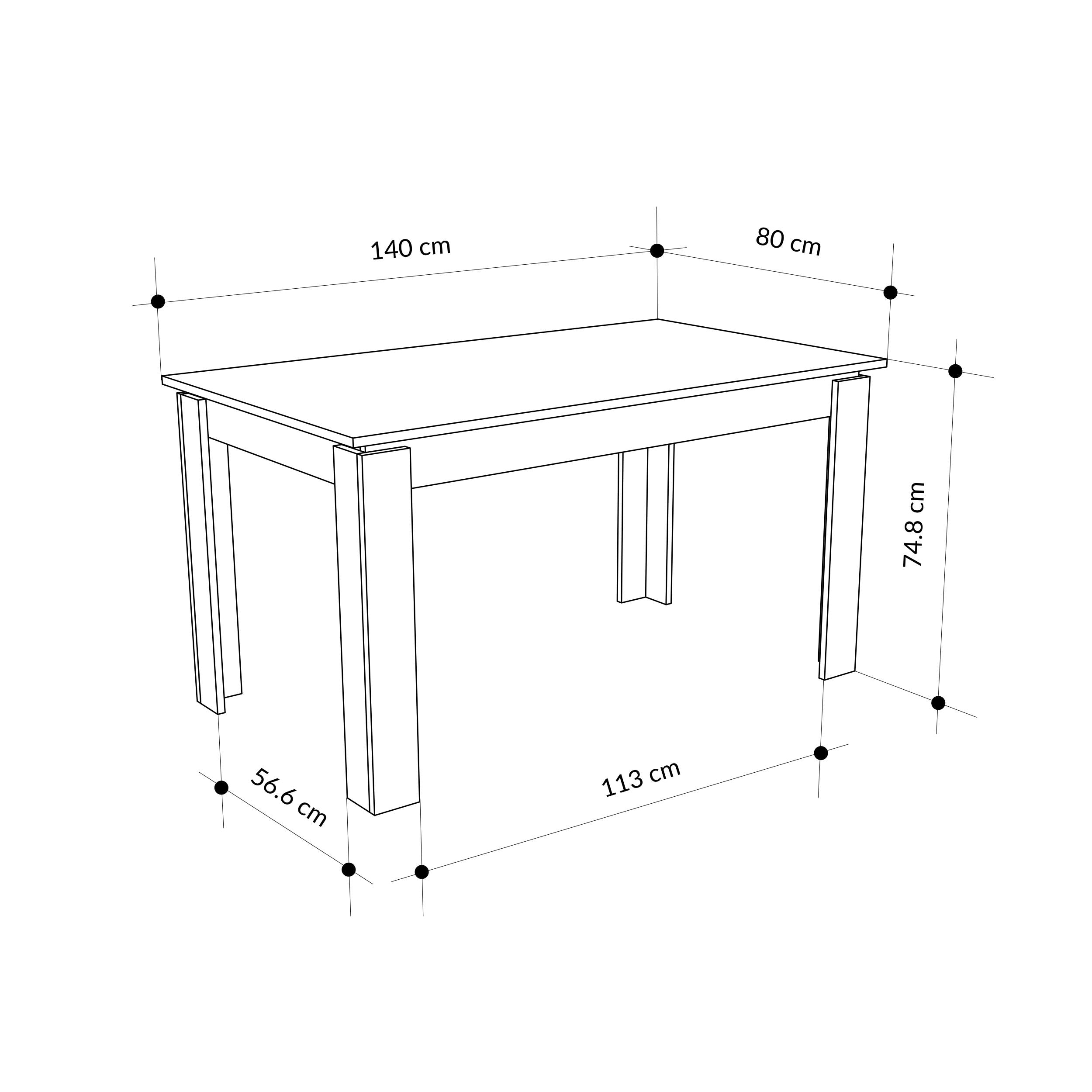 Table de salle à manger moderne extensible Tolmen – Grès - 140/190 cm