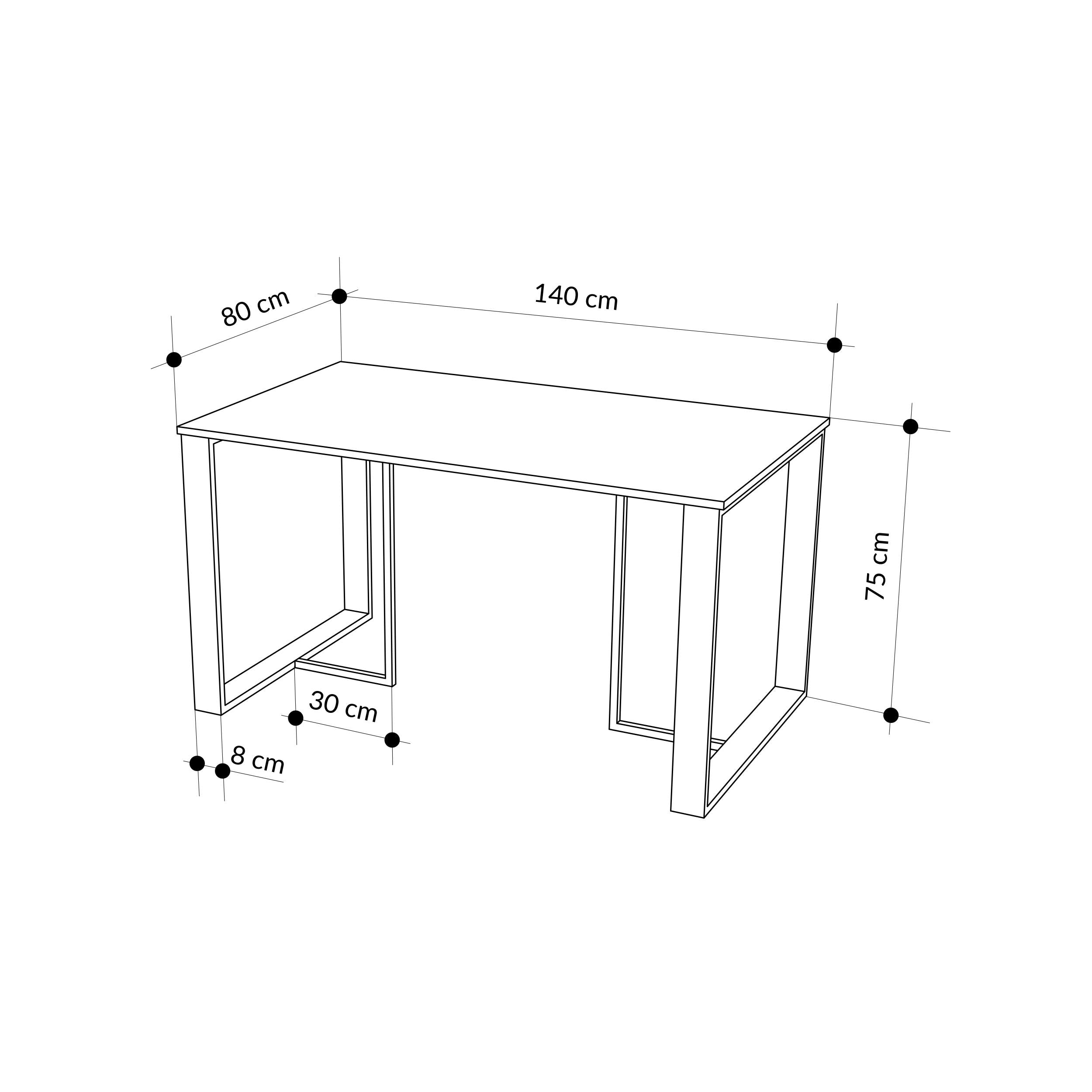 Table à manger Lenora – 140x80 cm – Table à manger moderne