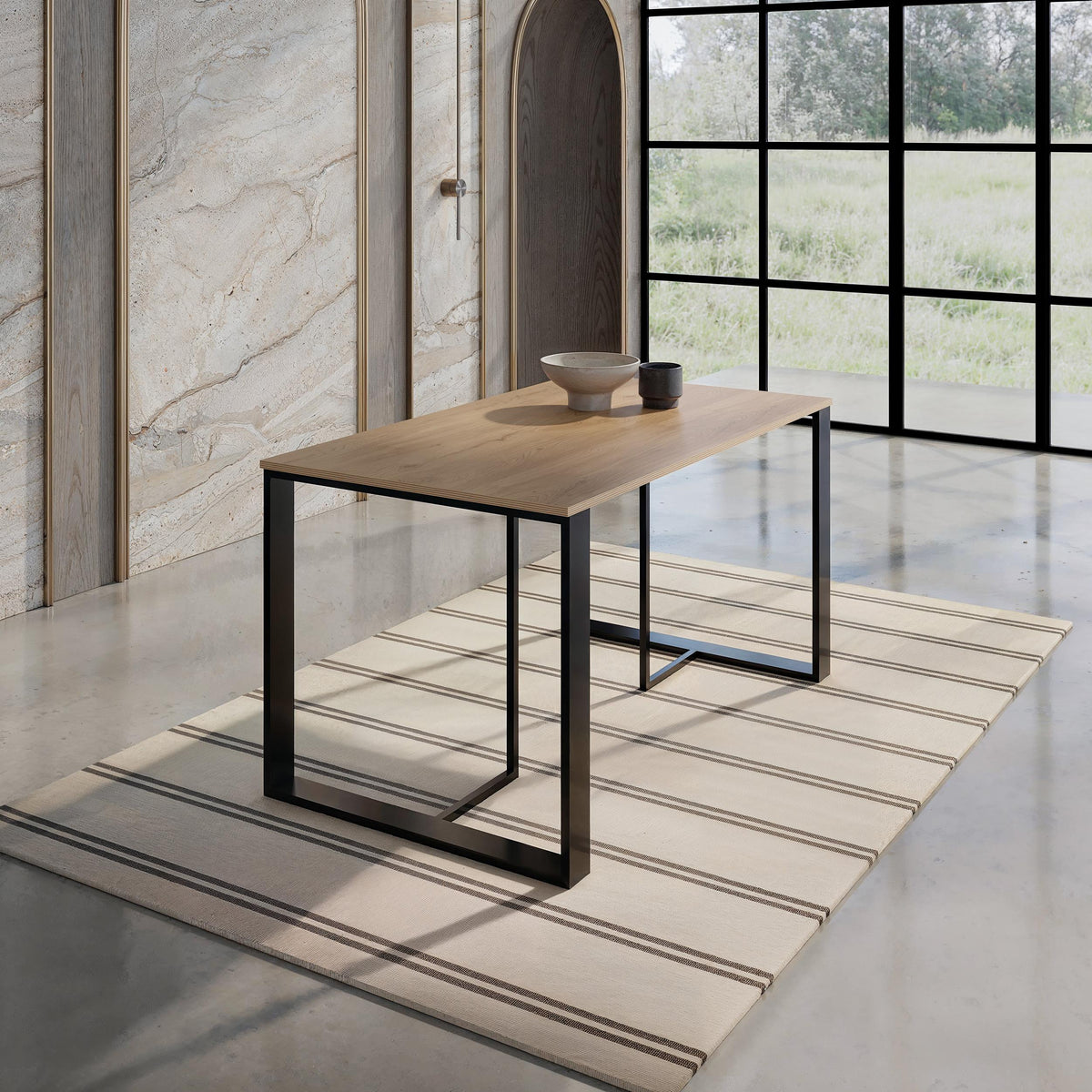 Decortieliving - Lenora Dining Table – 140x80 cm – Modern Dining Table
