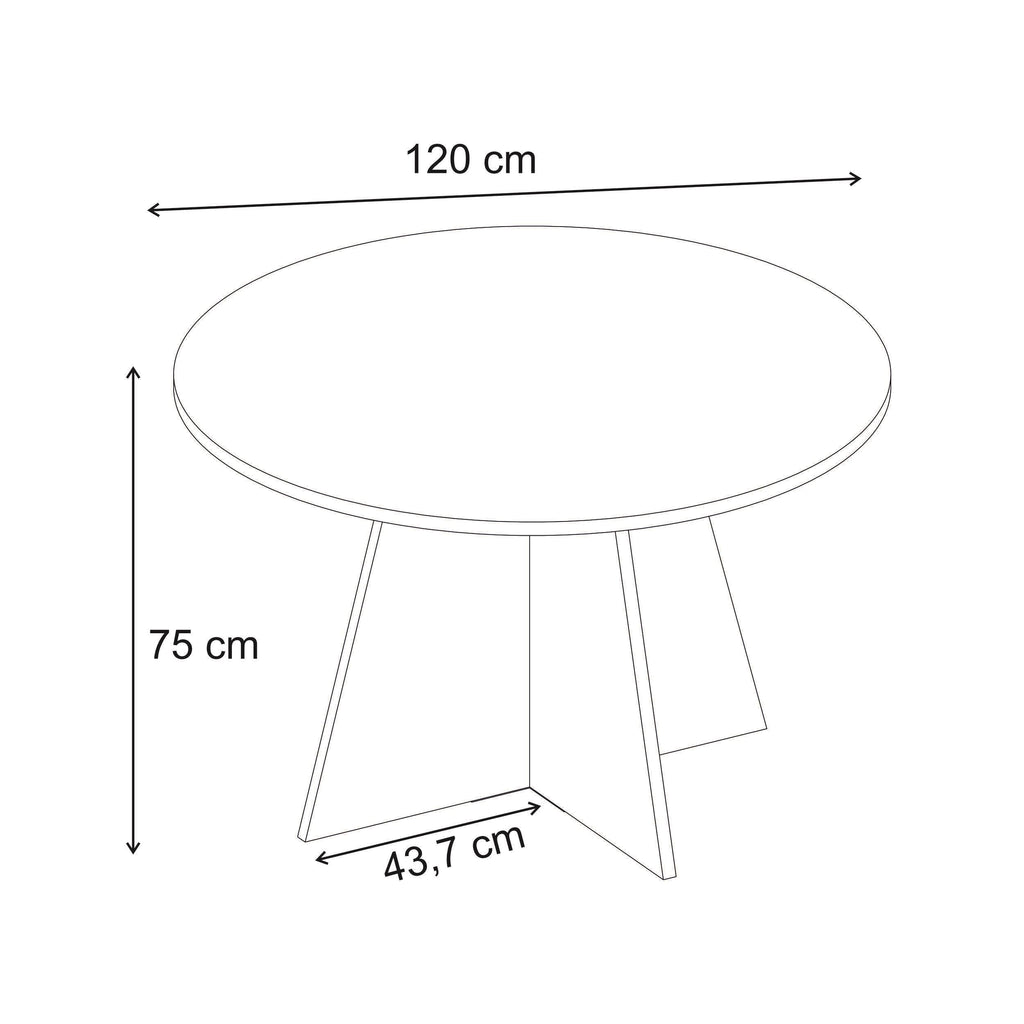 Table à manger ronde Virella 120 cm