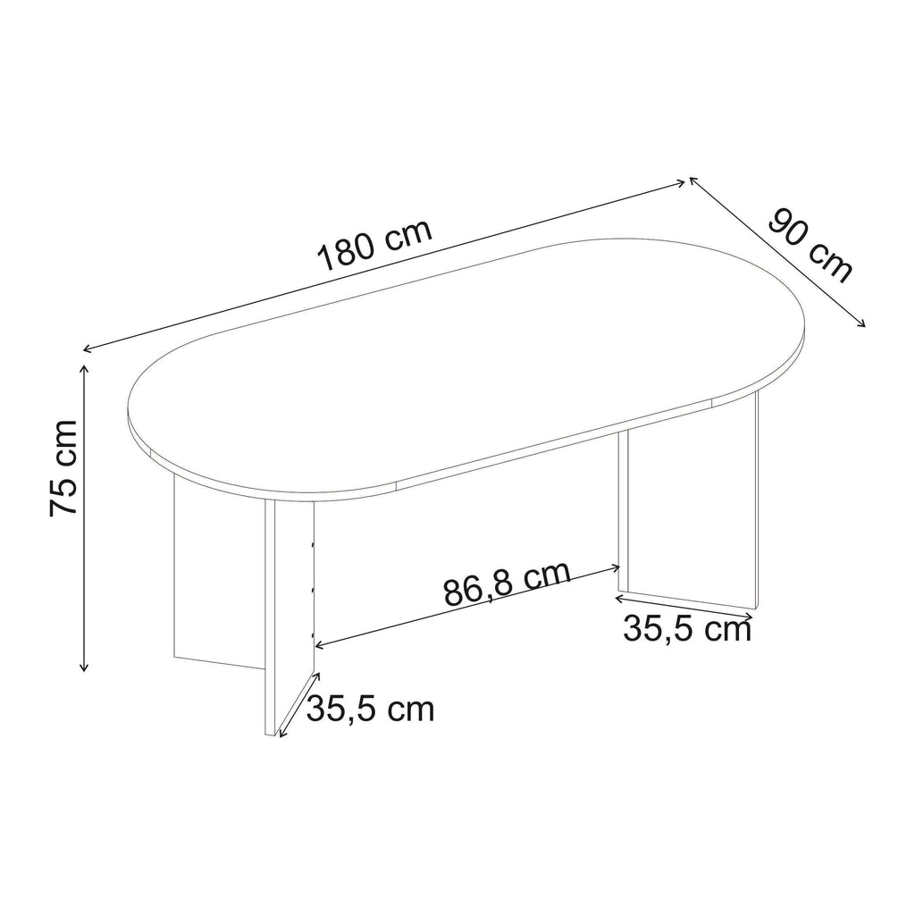 Decortieliving - Sablin Dining Table 6 seater 180x90cm